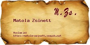 Matola Zsinett névjegykártya